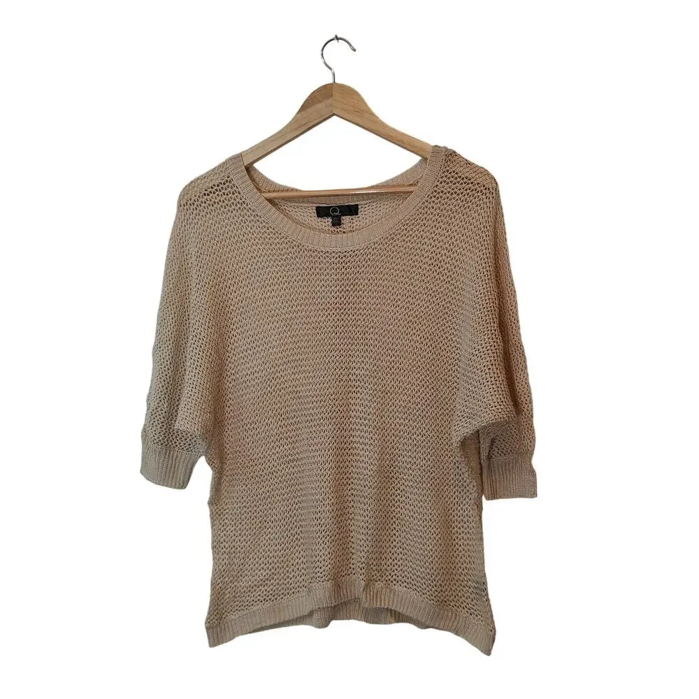 Q 1982 Cream Open Knit Dolman Sleeve Sweater Size Large - Picture 4 of 7